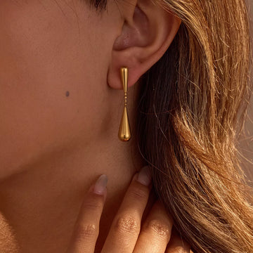 18K Gold-Plated Teardrop Drop Earrings